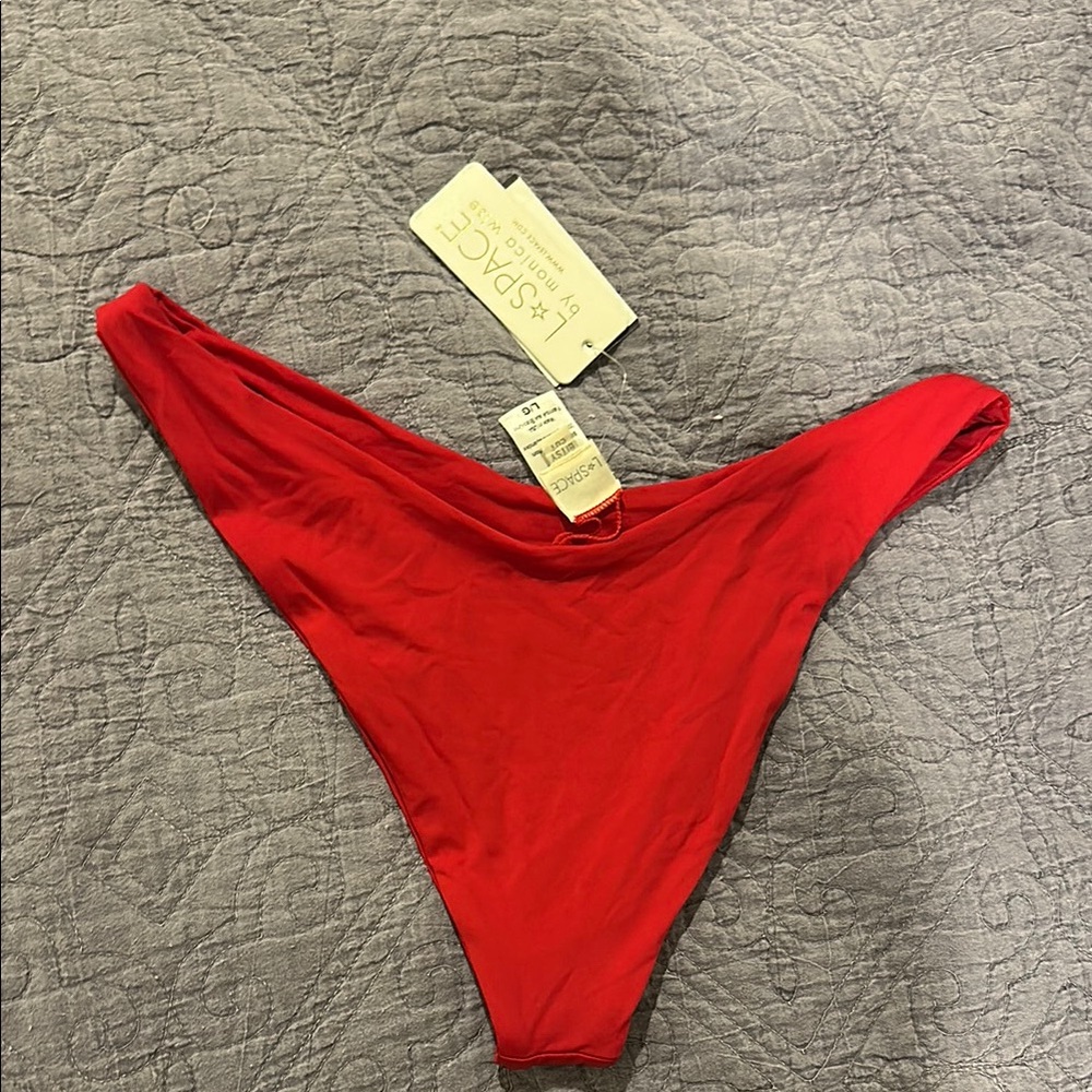 LSPACE: Red High-Cut Bikini Bottom